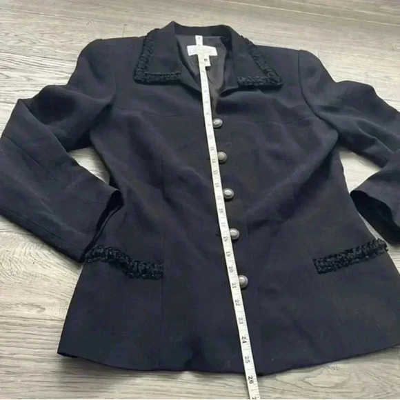 Selina | Black 100% new wool vintage blazer with curly lamb lining - Picture 11 of 14